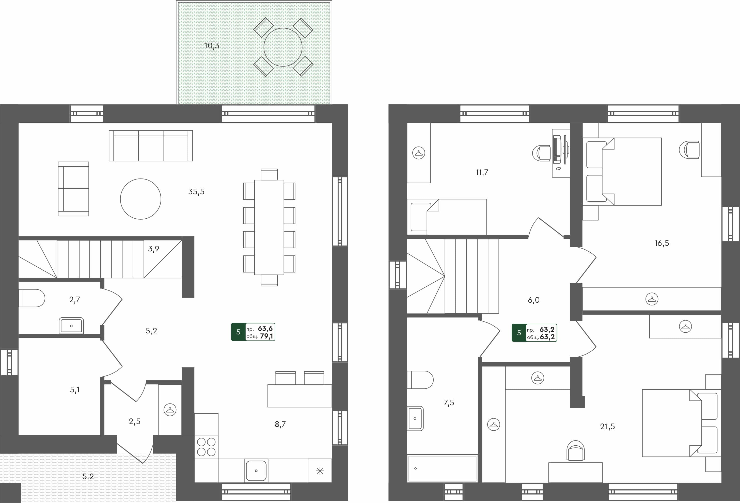 3-комн. дом, 142.3 м², 1 из 1 этаж квартира